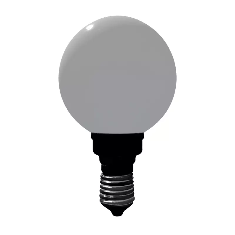 Modern Spherical LED Light Bulb E14 Low-poly 3D model_7