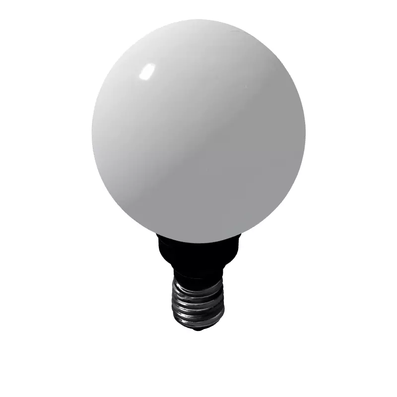 Modern Spherical LED Light Bulb E14 Low-poly 3D model_5
