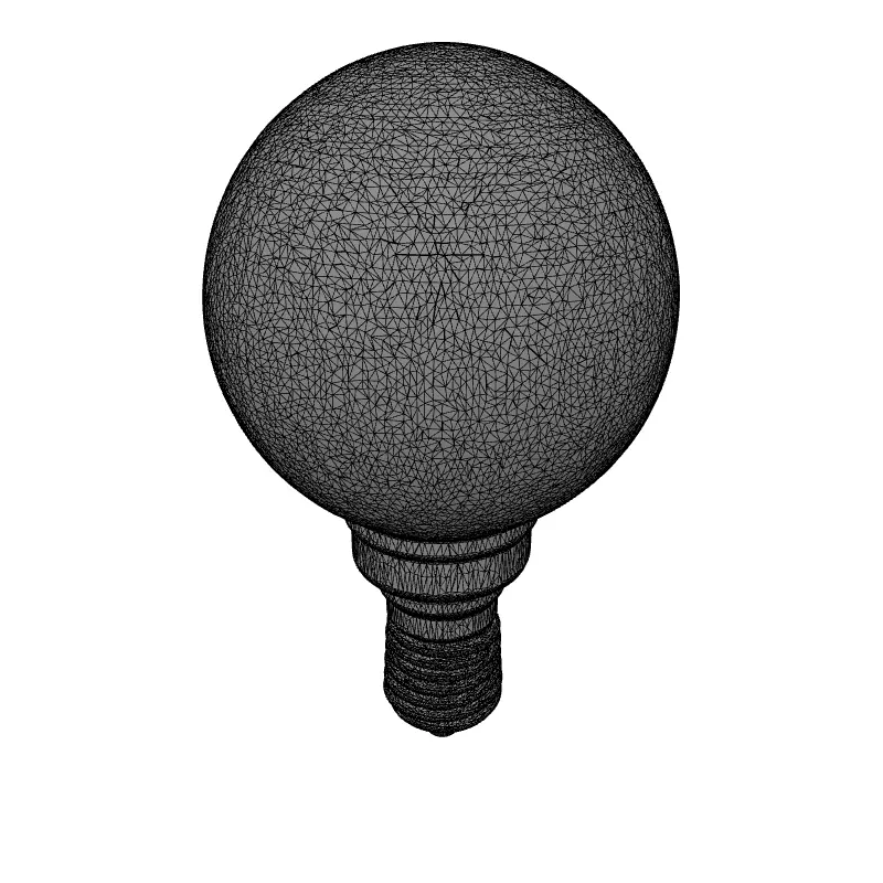 Modern Spherical LED Light Bulb E14 Low-poly 3D model_9