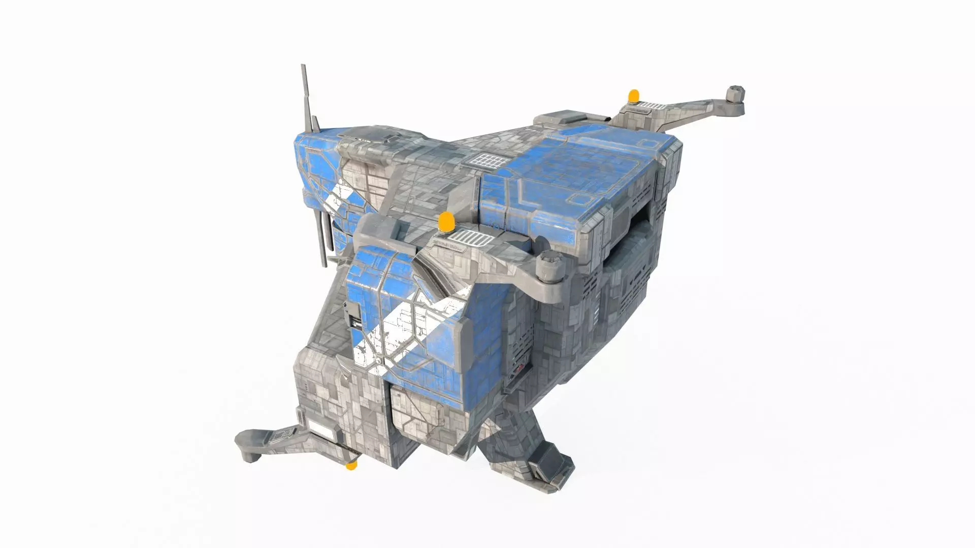 Future Sci-Fi Space Defense Vessel 3D model_6