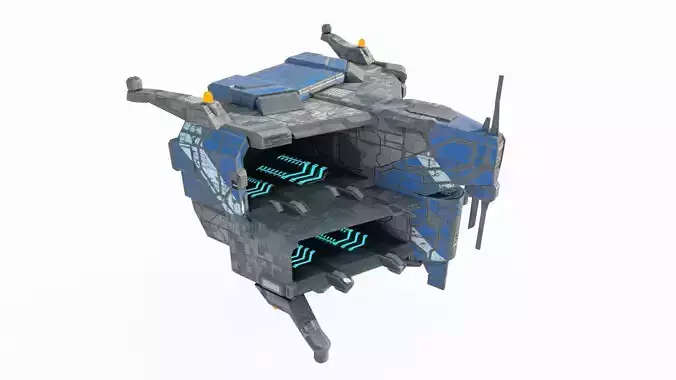 Future Sci-Fi Space Defense Vessel 3D model