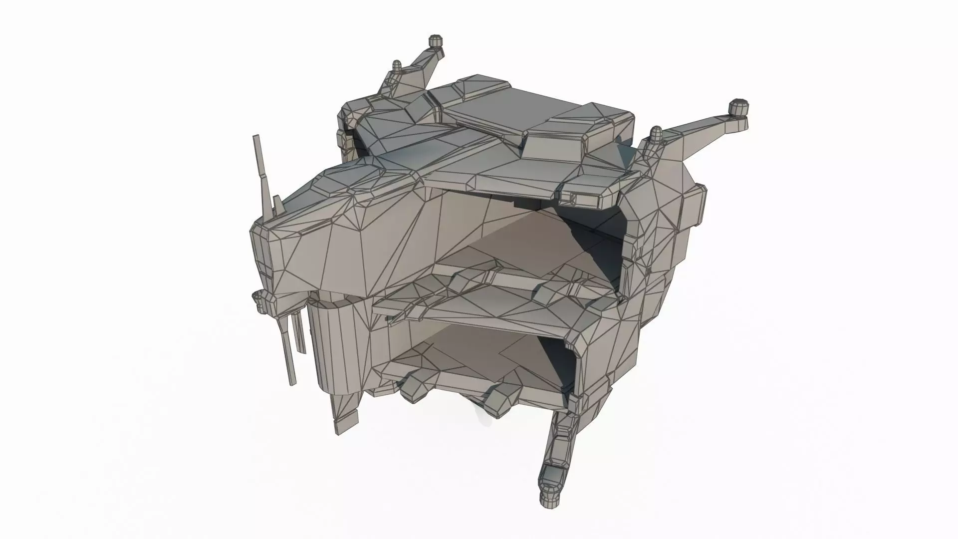 Future Sci-Fi Space Defense Vessel 3D model_7