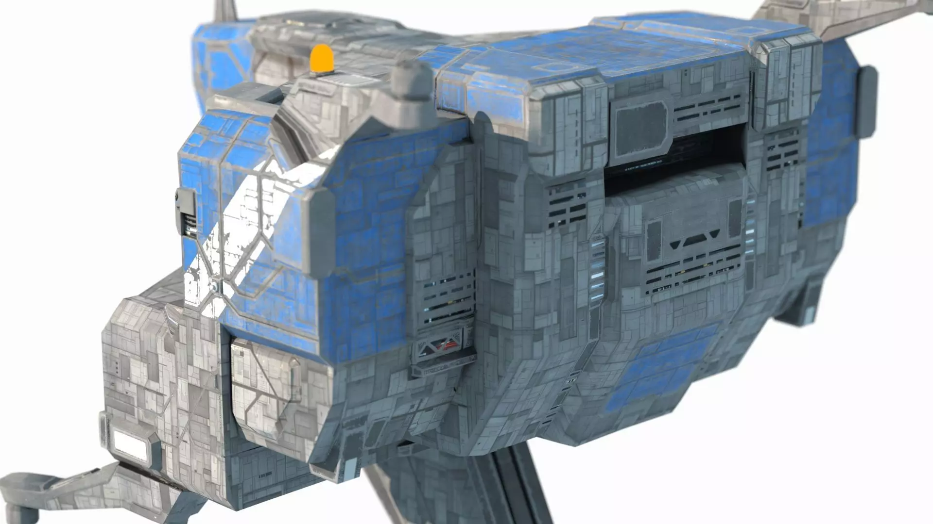 Future Sci-Fi Space Defense Vessel 3D model_4