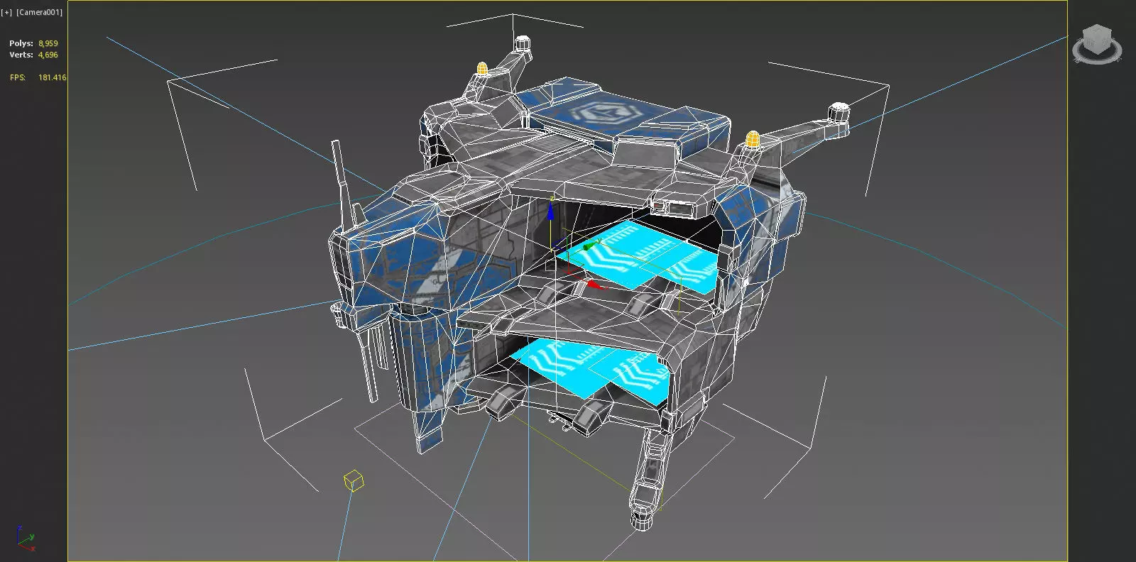 Future Sci-Fi Space Defense Vessel 3D model_8