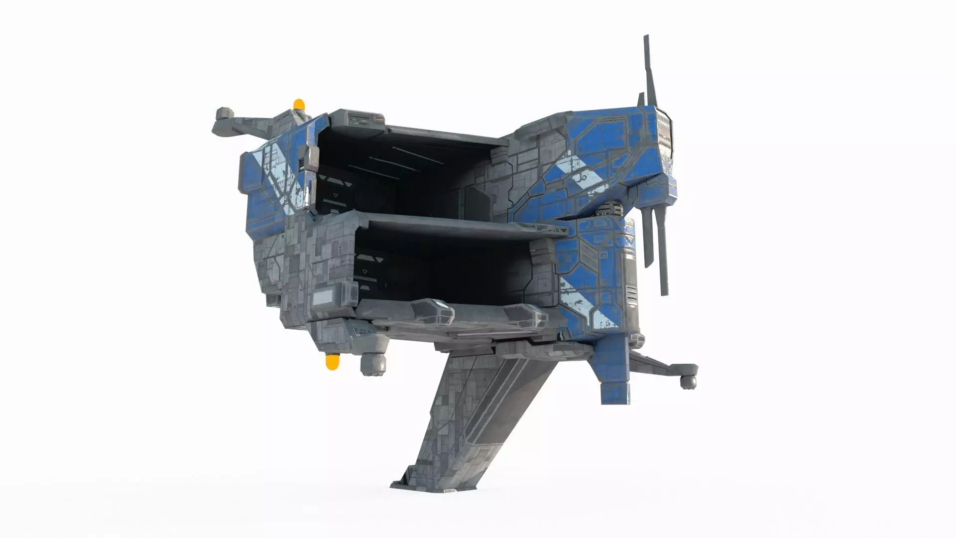 Future Sci-Fi Space Defense Vessel 3D model_1