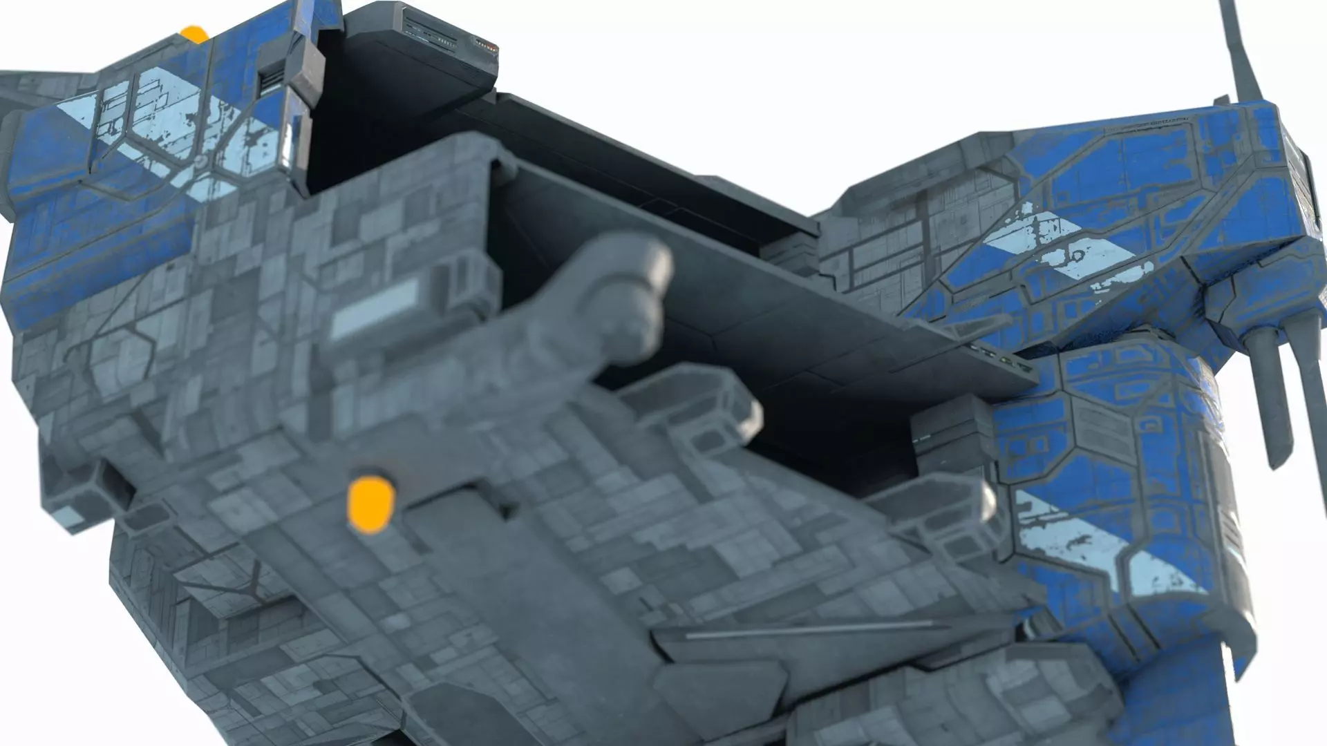 Future Sci-Fi Space Defense Vessel 3D model_9