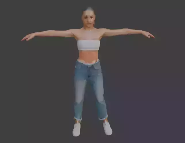 Female Game Character Low Poly Low-poly 3D model