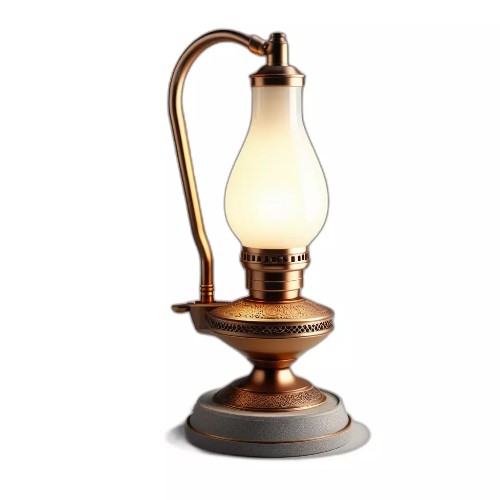 Ornate Vintage Table Lamp Low-poly 3D model_0
