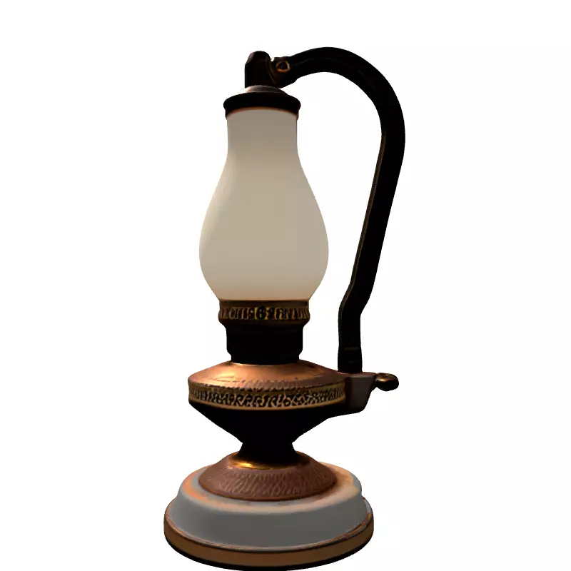 Ornate Vintage Table Lamp Low-poly 3D model_7