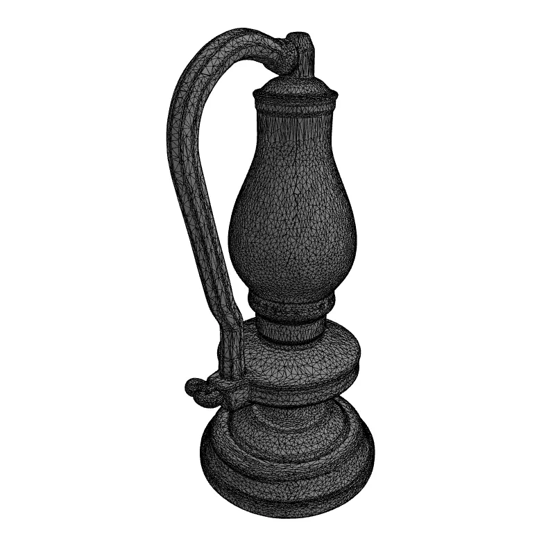 Ornate Vintage Table Lamp Low-poly 3D model_1