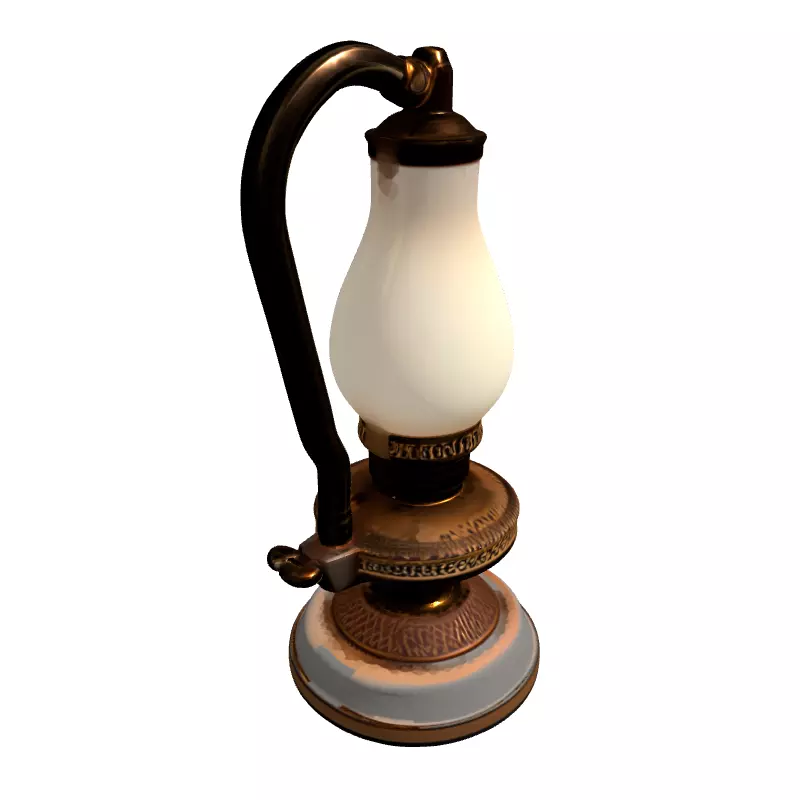 Ornate Vintage Table Lamp Low-poly 3D model_3