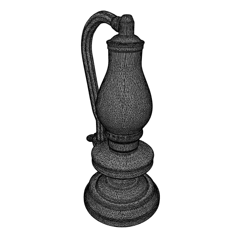 Ornate Vintage Table Lamp Low-poly 3D model_9