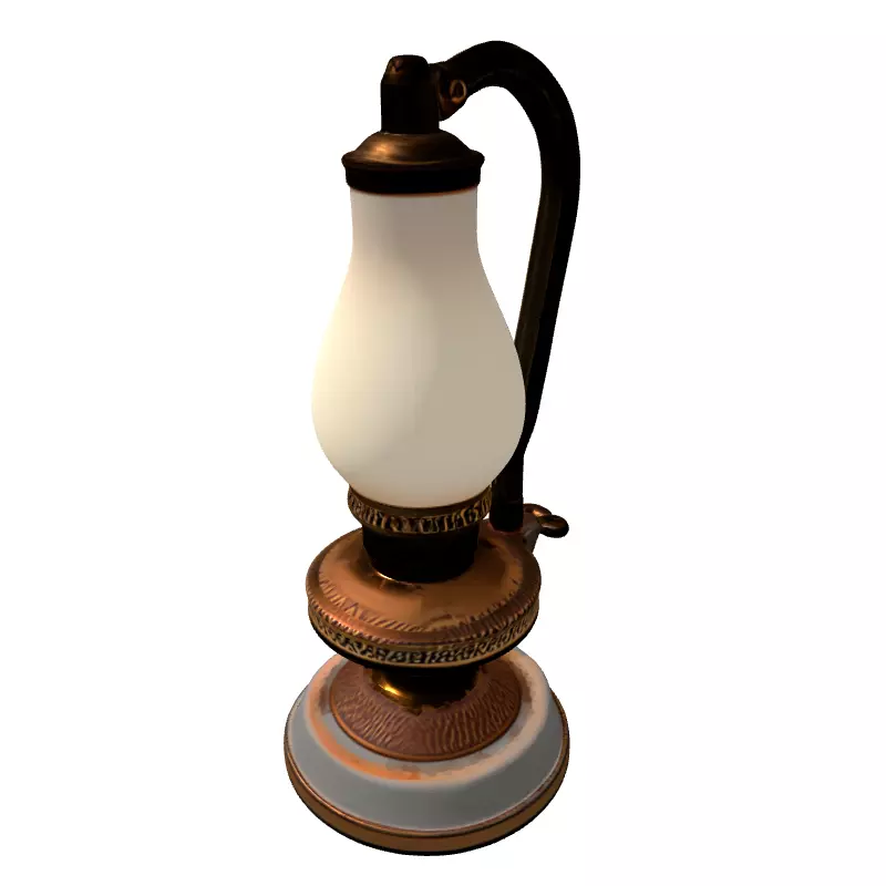 Ornate Vintage Table Lamp Low-poly 3D model_5