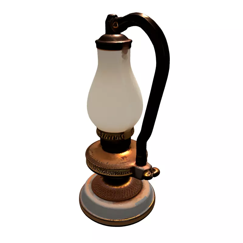 Ornate Vintage Table Lamp Low-poly 3D model_6