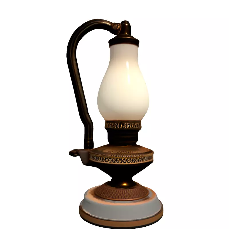 Ornate Vintage Table Lamp Low-poly 3D model_4