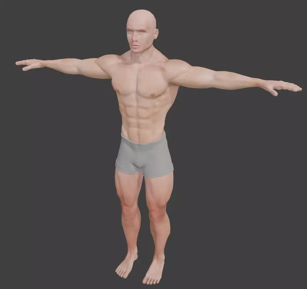 Optimized Realistic Male Basemesh Free low-poly 3D model_0