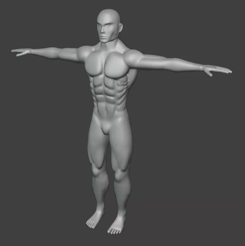 Optimized Realistic Male Basemesh Free low-poly 3D model_11