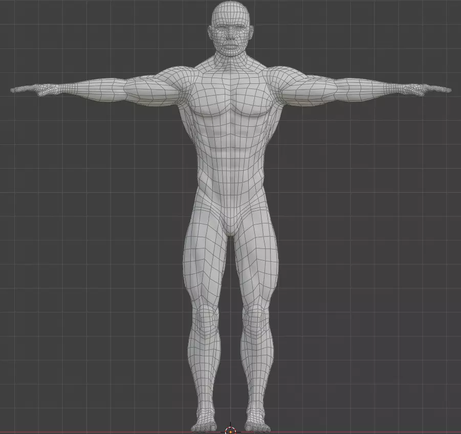 Optimized Realistic Male Basemesh Free low-poly 3D model_4