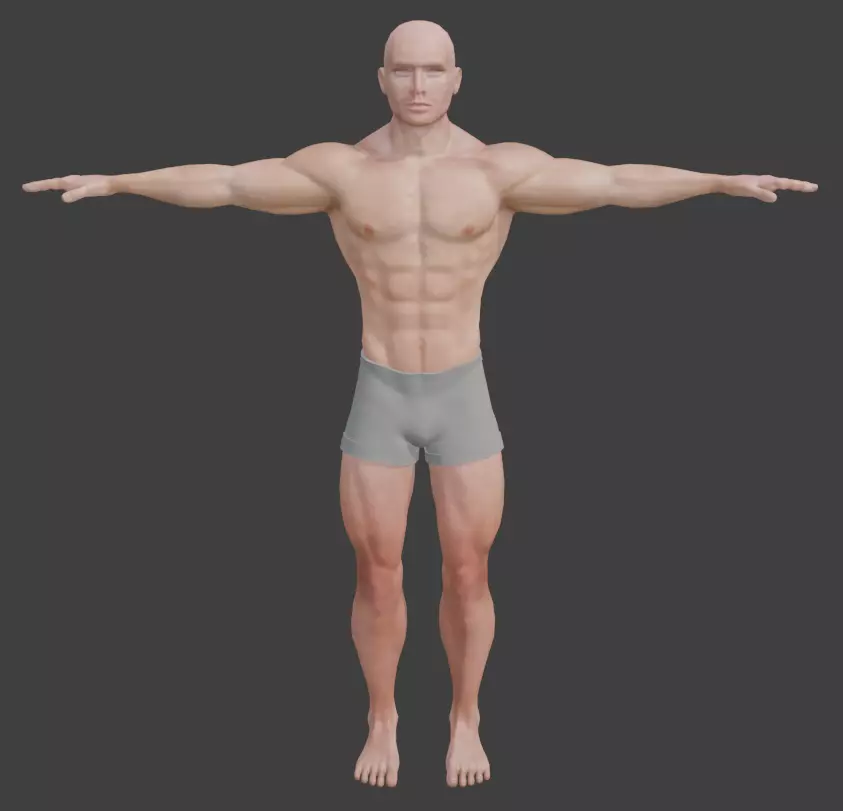 Optimized Realistic Male Basemesh Free low-poly 3D model_1