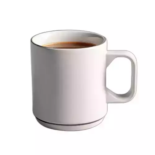 Modern White Coffee Mug 3D Model