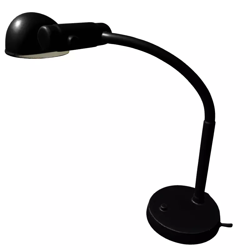 Modern Black Flexible Desk Lamp Low-poly 3D model_5