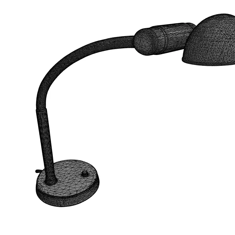 Modern Black Flexible Desk Lamp Low-poly 3D model_1