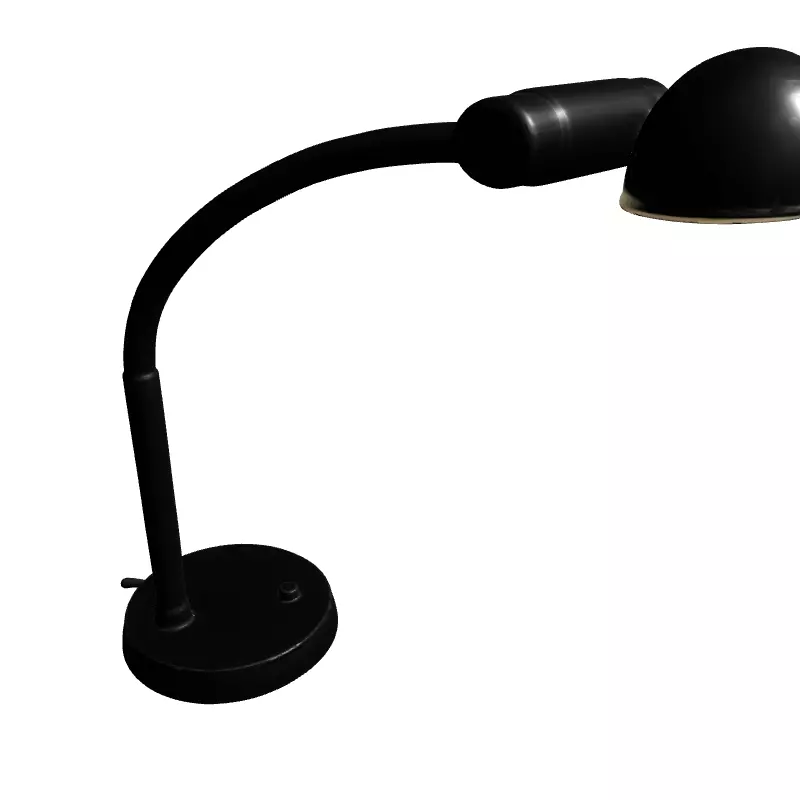 Modern Black Flexible Desk Lamp Low-poly 3D model_3