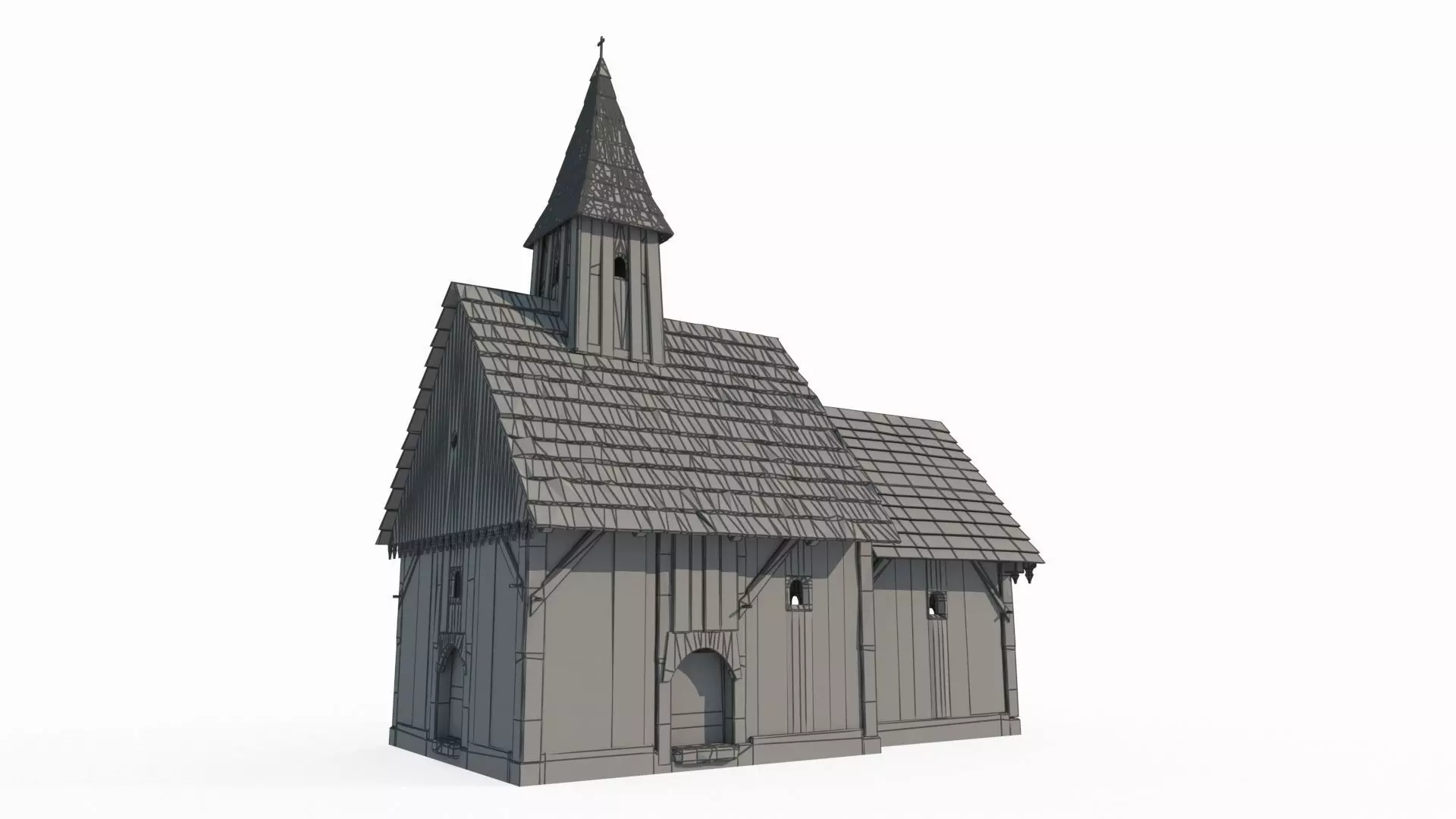 Medieval Chapel Architecture 3D model_6
