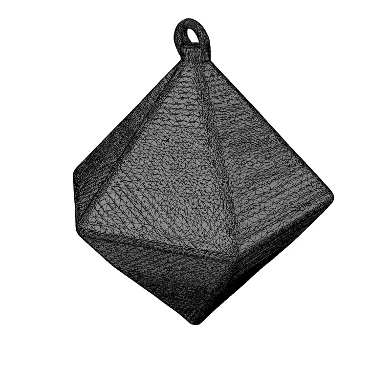 Shiny Metallic Geometric Ornament Pendant Low-poly 3D model_9