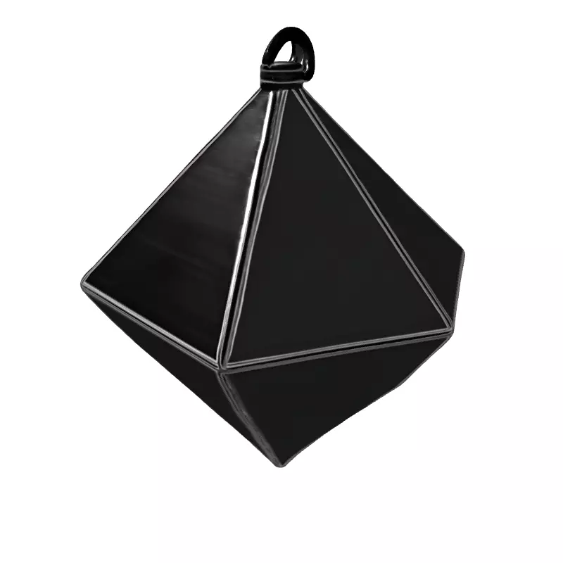Shiny Metallic Geometric Ornament Pendant Low-poly 3D model_5