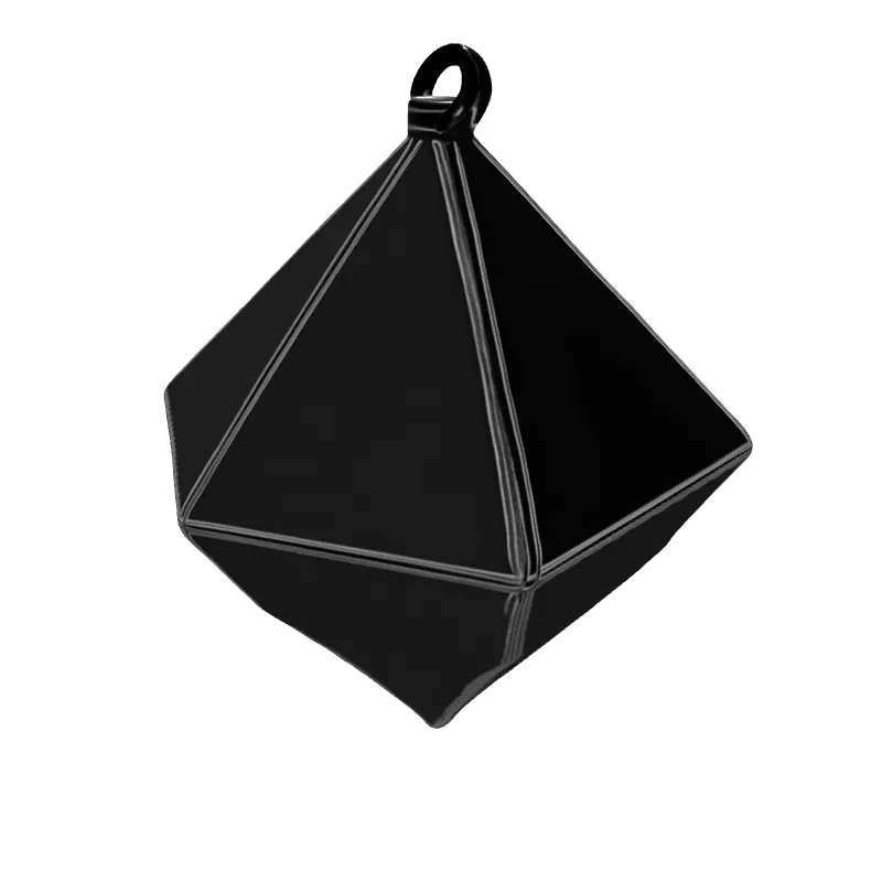 Shiny Metallic Geometric Ornament Pendant Low-poly 3D model_6