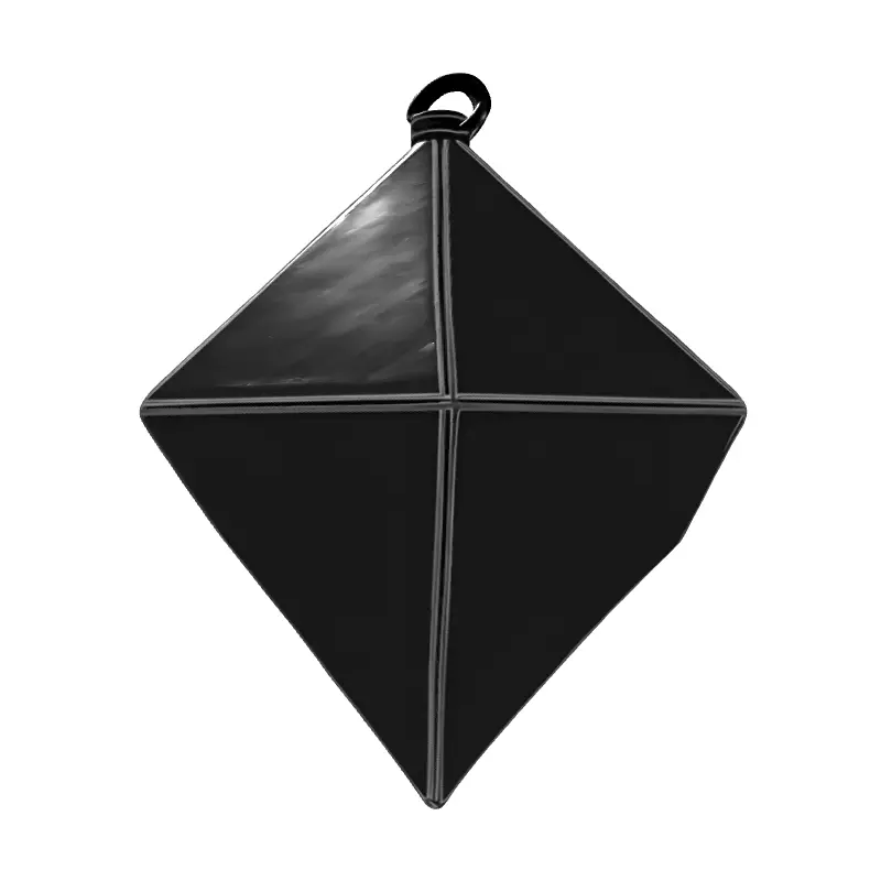 Shiny Metallic Geometric Ornament Pendant Low-poly 3D model_7