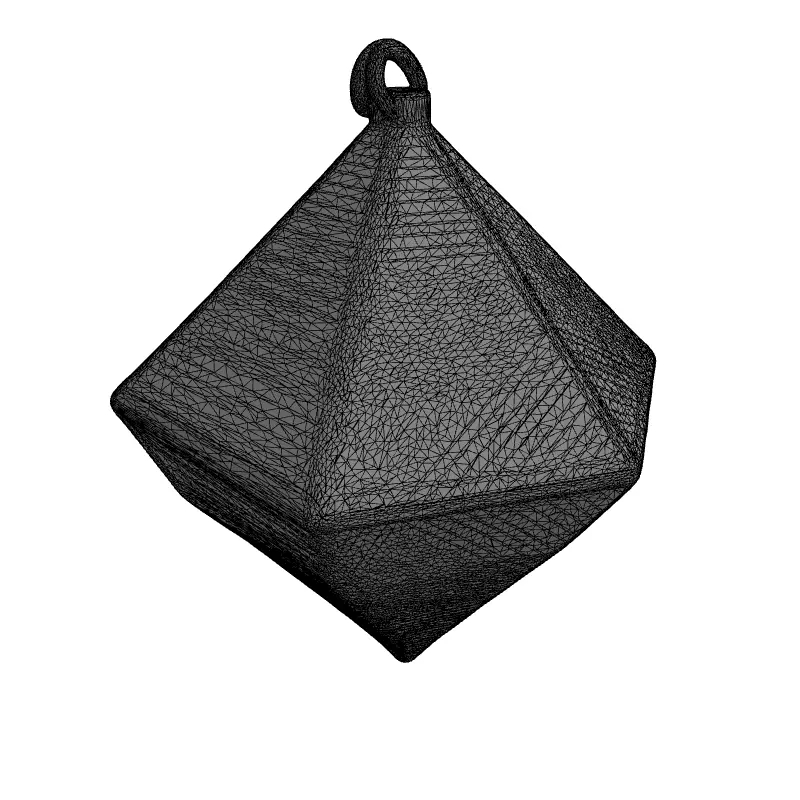 Shiny Metallic Geometric Ornament Pendant Low-poly 3D model_1