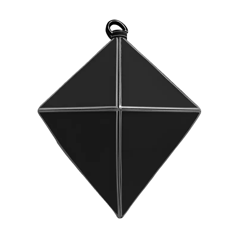 Shiny Metallic Geometric Ornament Pendant Low-poly 3D model_4