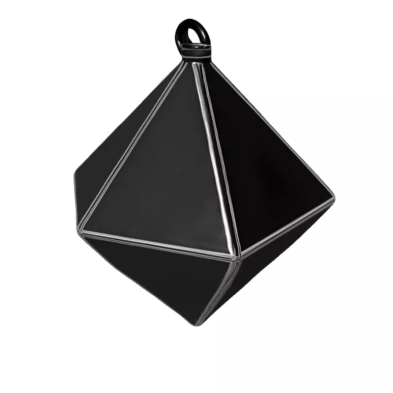 Shiny Metallic Geometric Ornament Pendant Low-poly 3D model_2