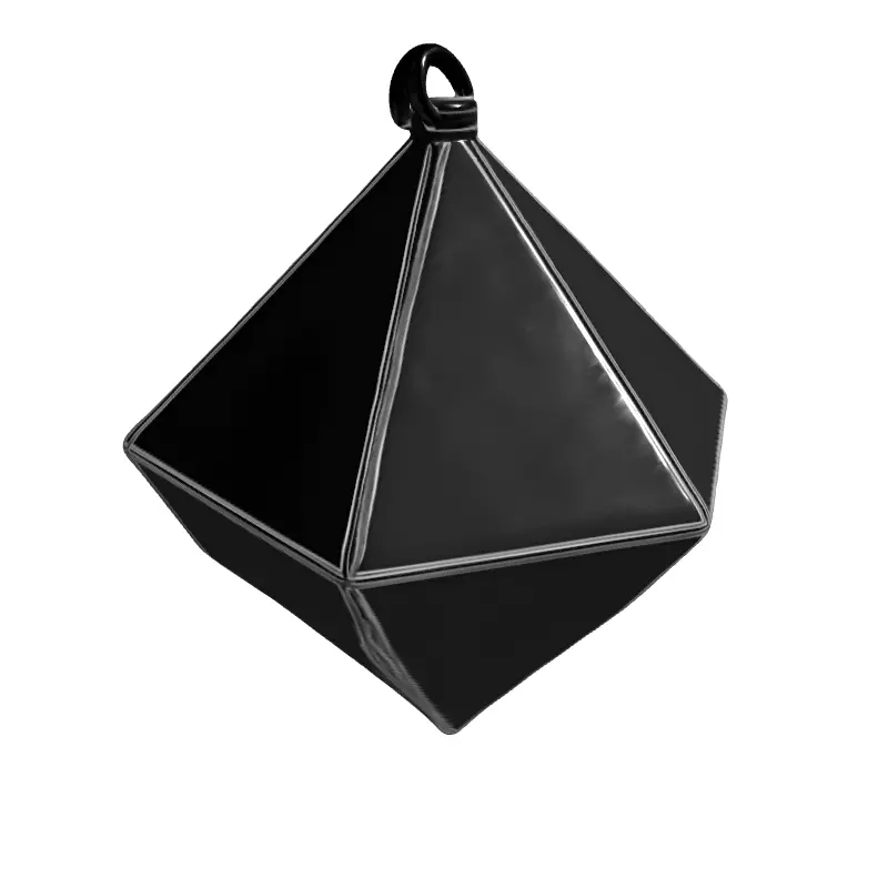 Shiny Metallic Geometric Ornament Pendant Low-poly 3D model_3