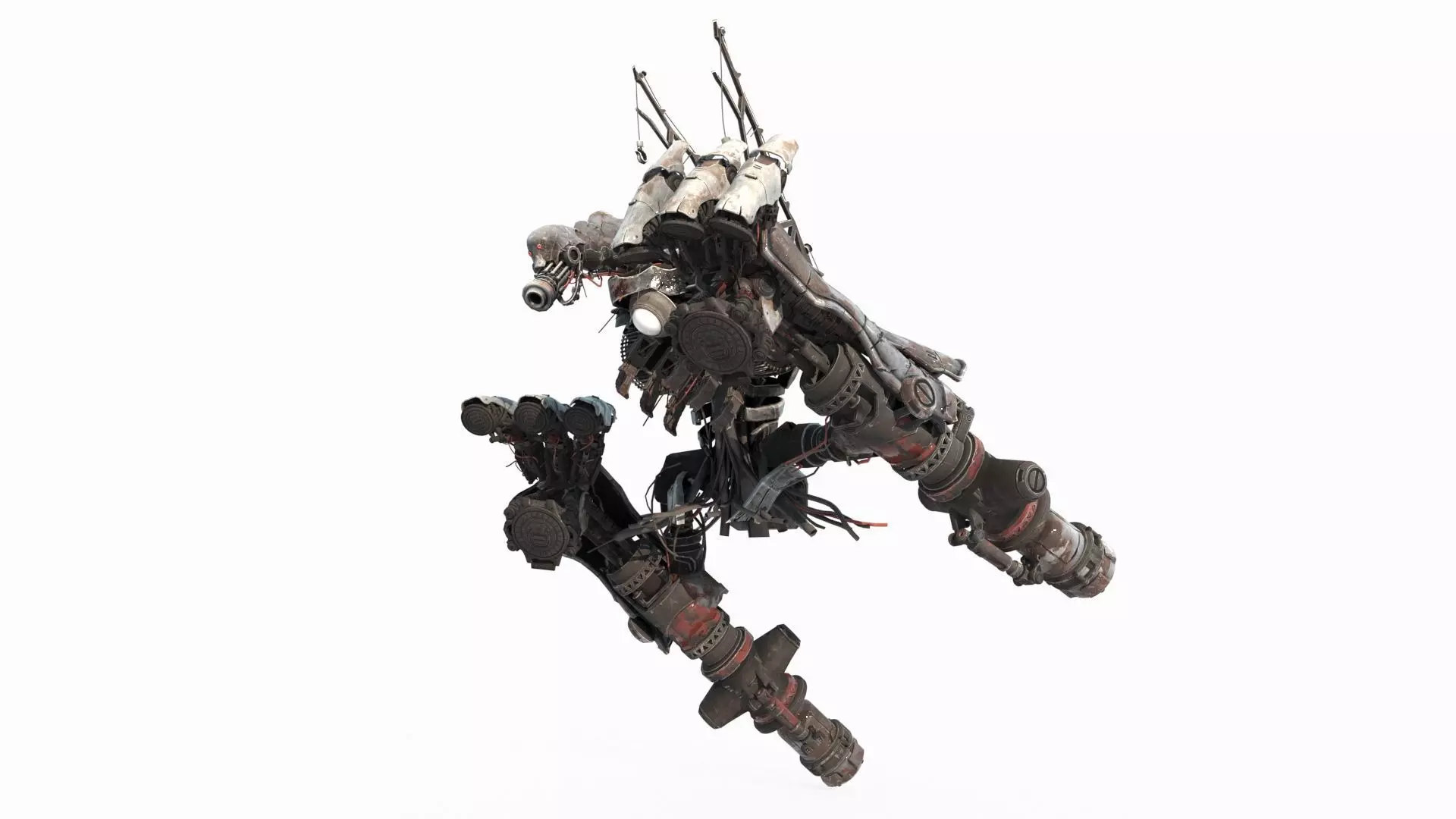 Underground War Damage Robot in Future Sci-Fi 3D model_5