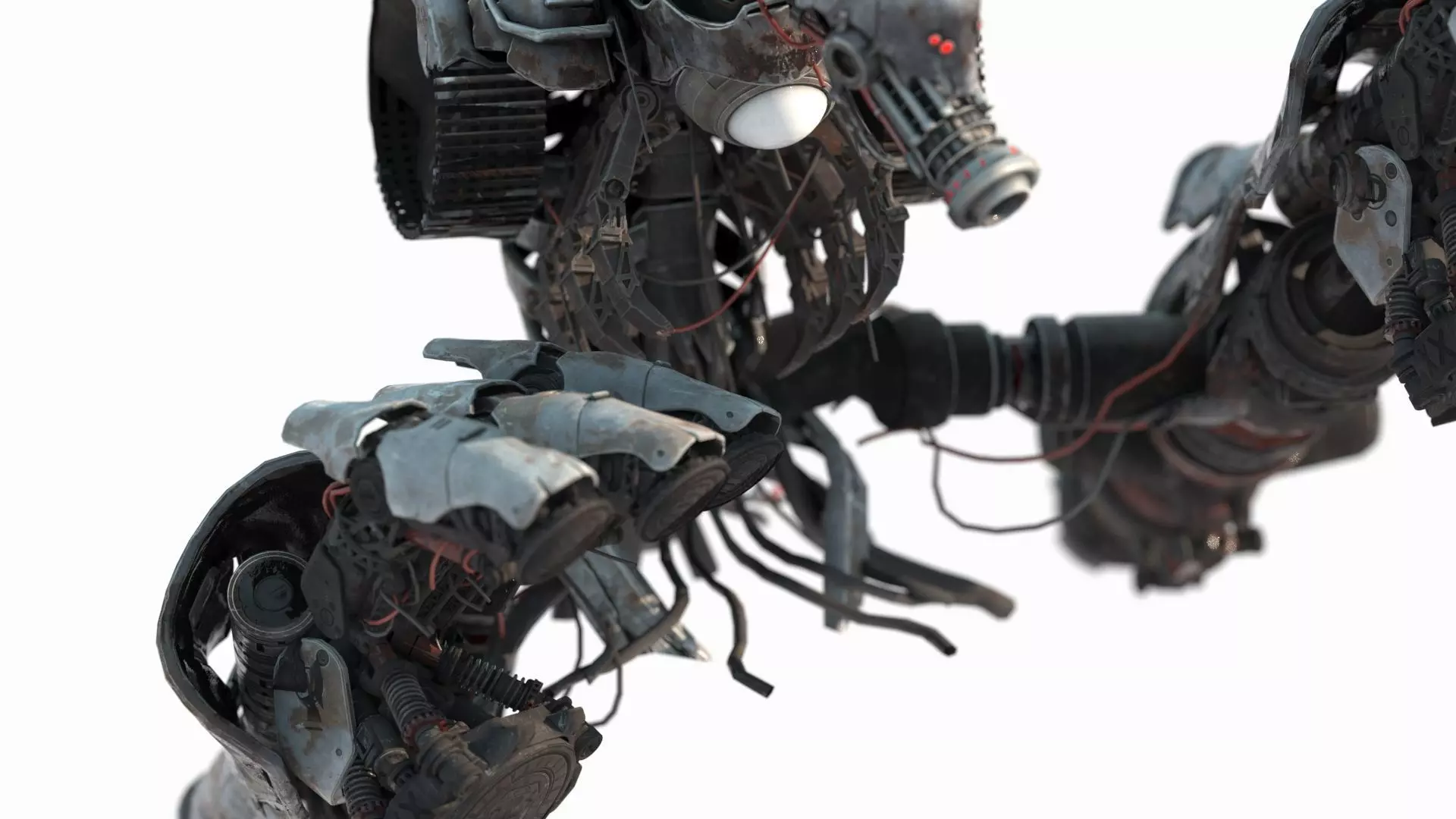 Underground War Damage Robot in Future Sci-Fi 3D model_10