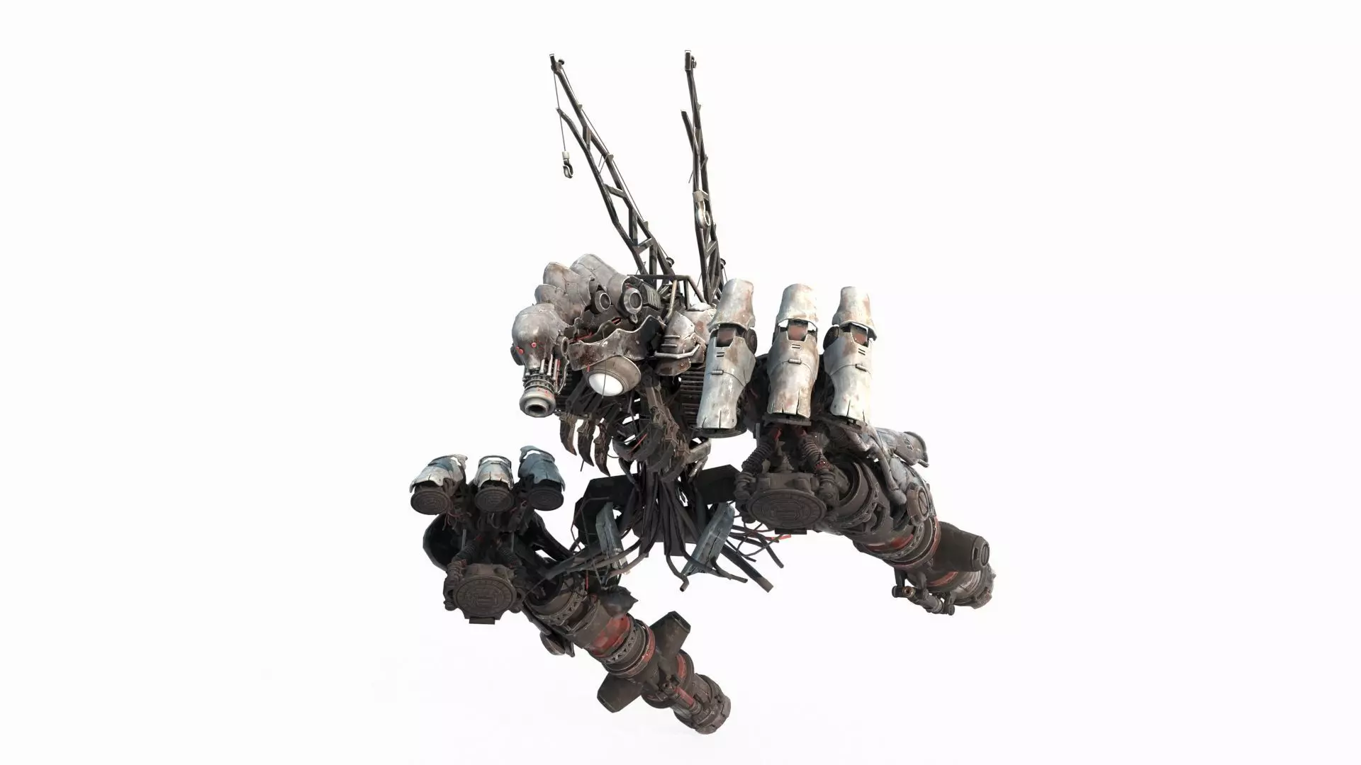 Underground War Damage Robot in Future Sci-Fi 3D model_0