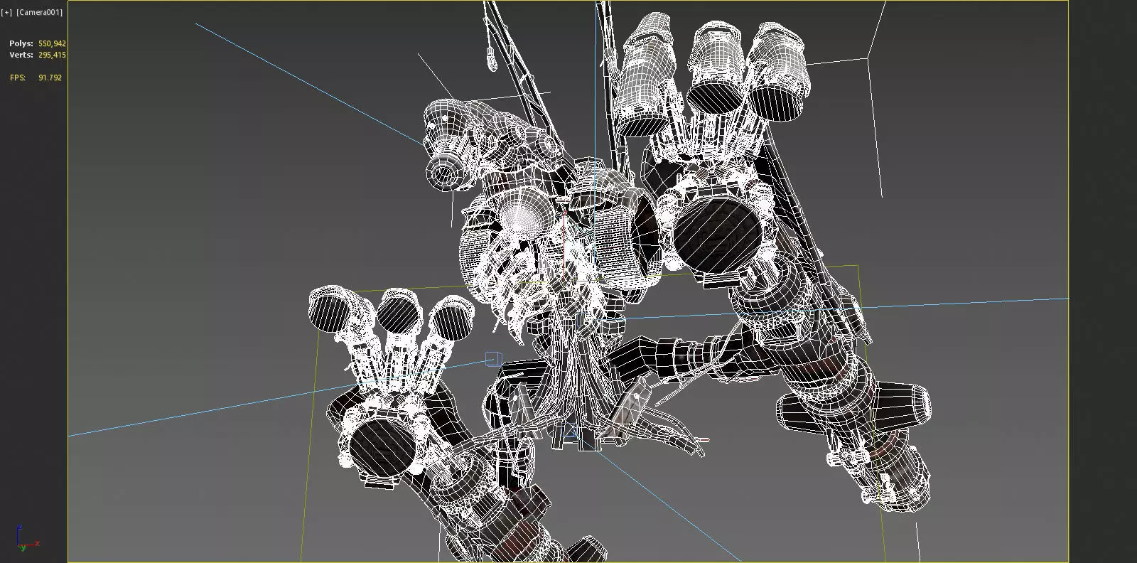 Underground War Damage Robot in Future Sci-Fi 3D model_9