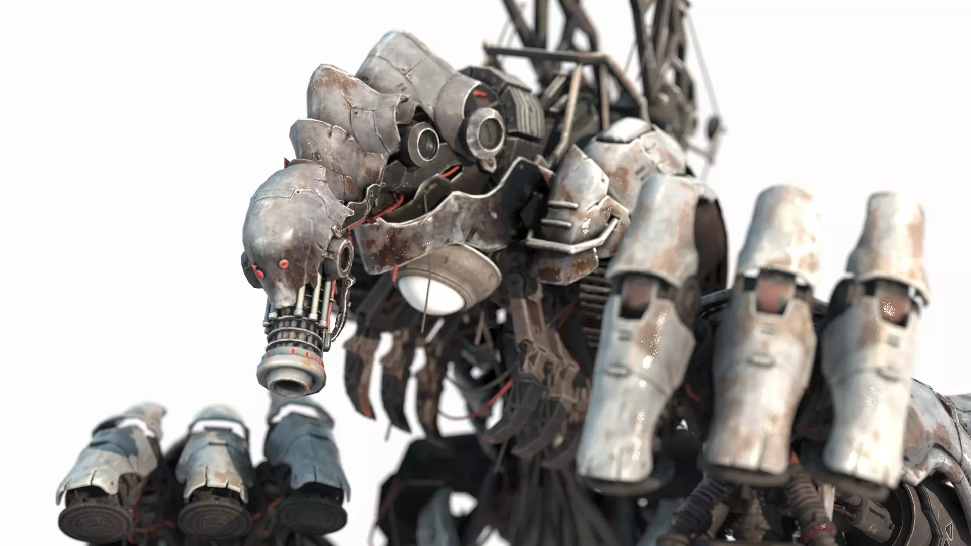 Underground War Damage Robot in Future Sci-Fi 3D model_1