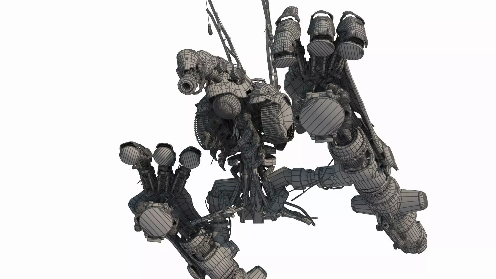 Underground War Damage Robot in Future Sci-Fi 3D model_8