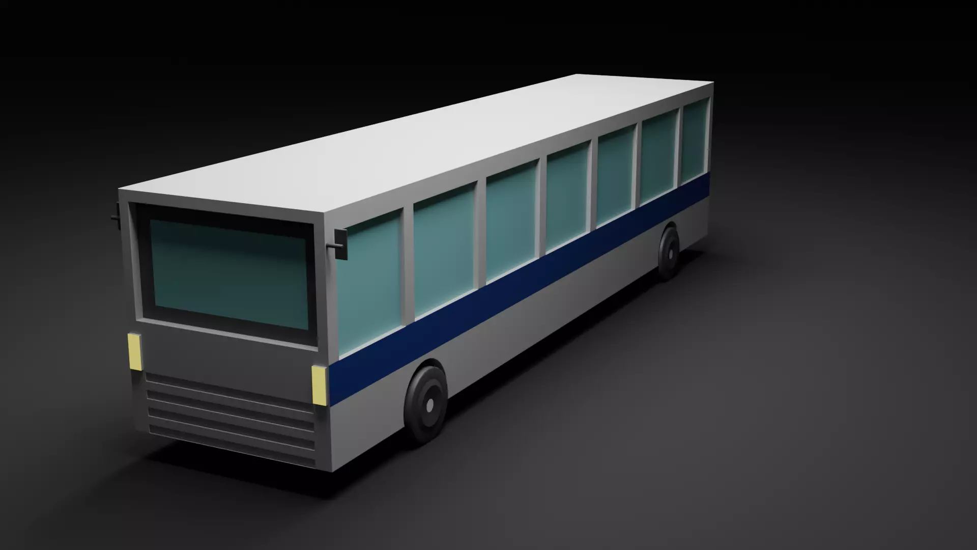 Low Poly Cartoon Bus  Low-poly 3D model_1