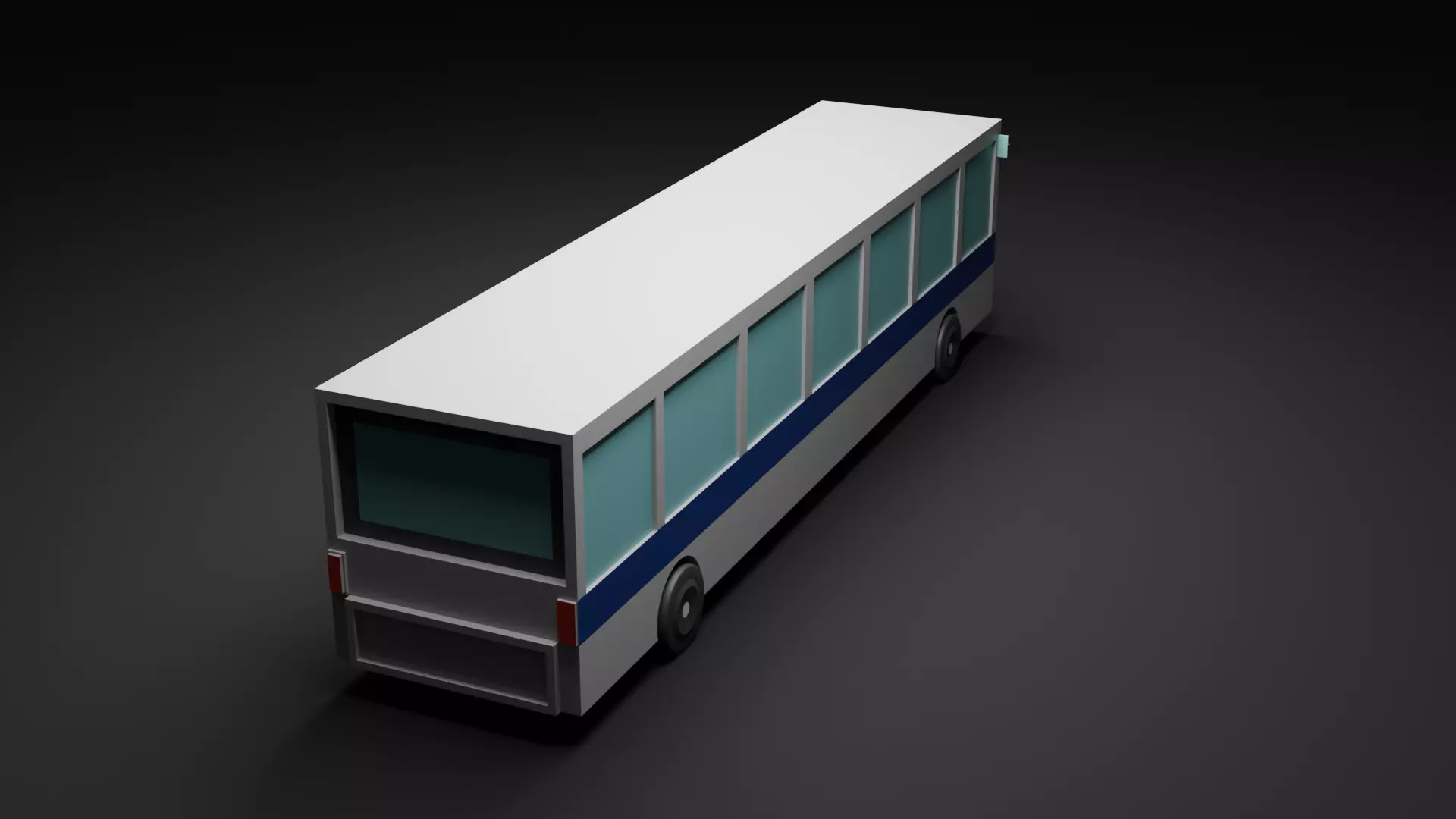 Low Poly Cartoon Bus  Low-poly 3D model_3