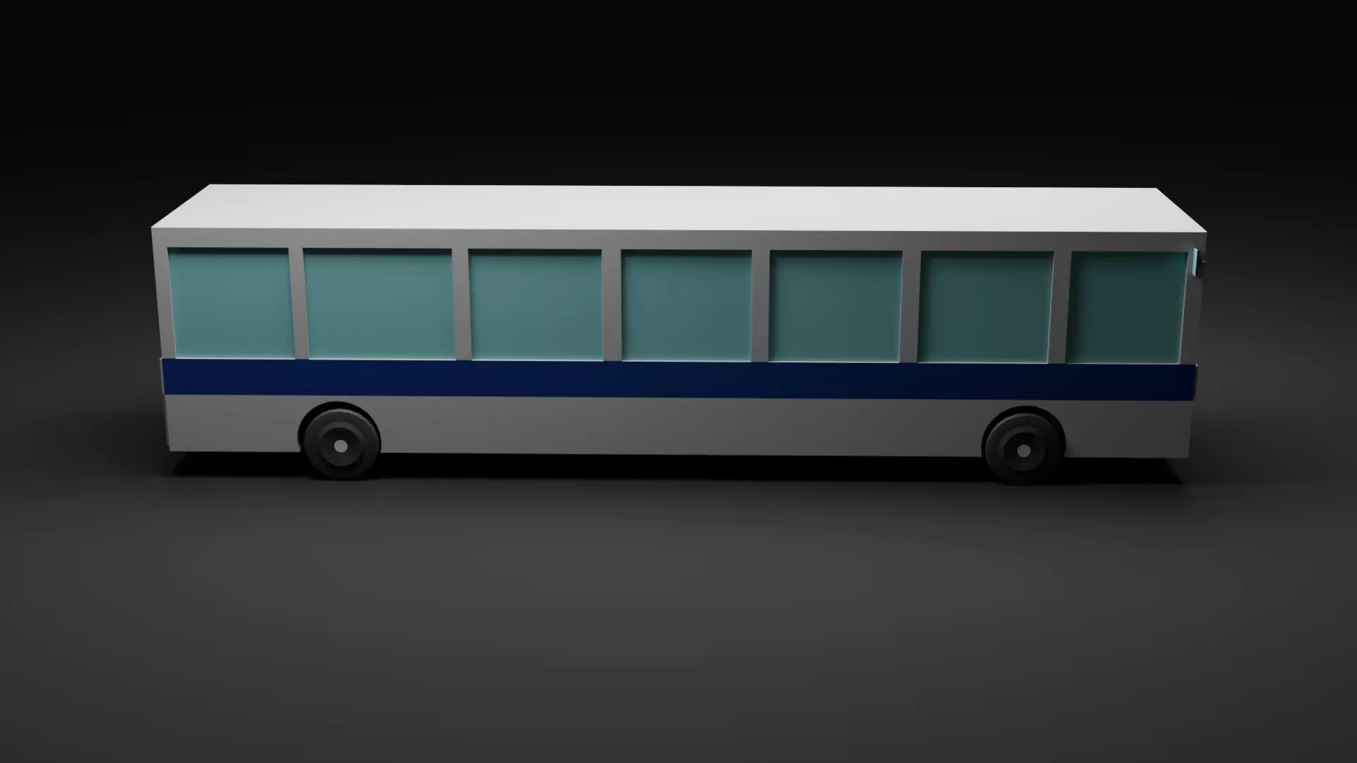 Low Poly Cartoon Bus  Low-poly 3D model_0
