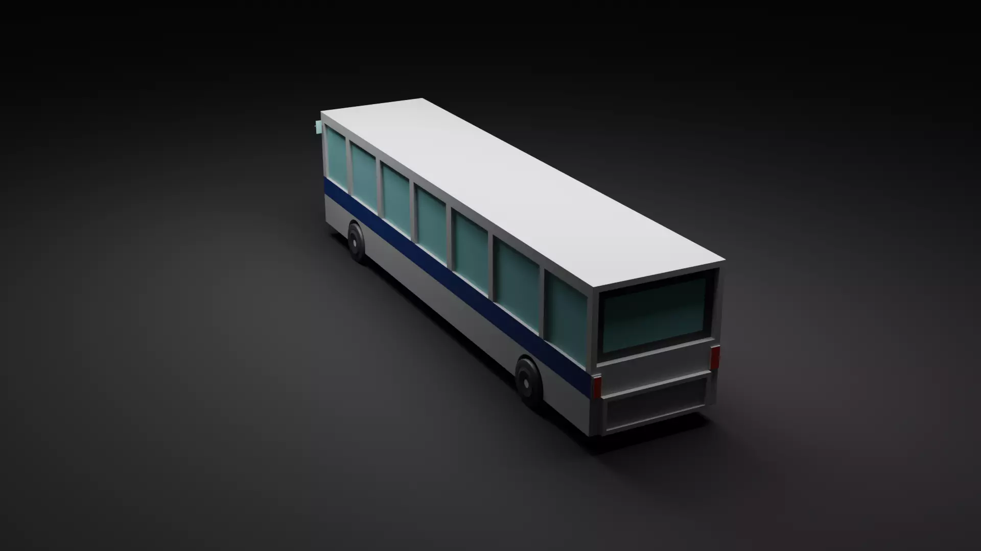 Low Poly Cartoon Bus  Low-poly 3D model_2