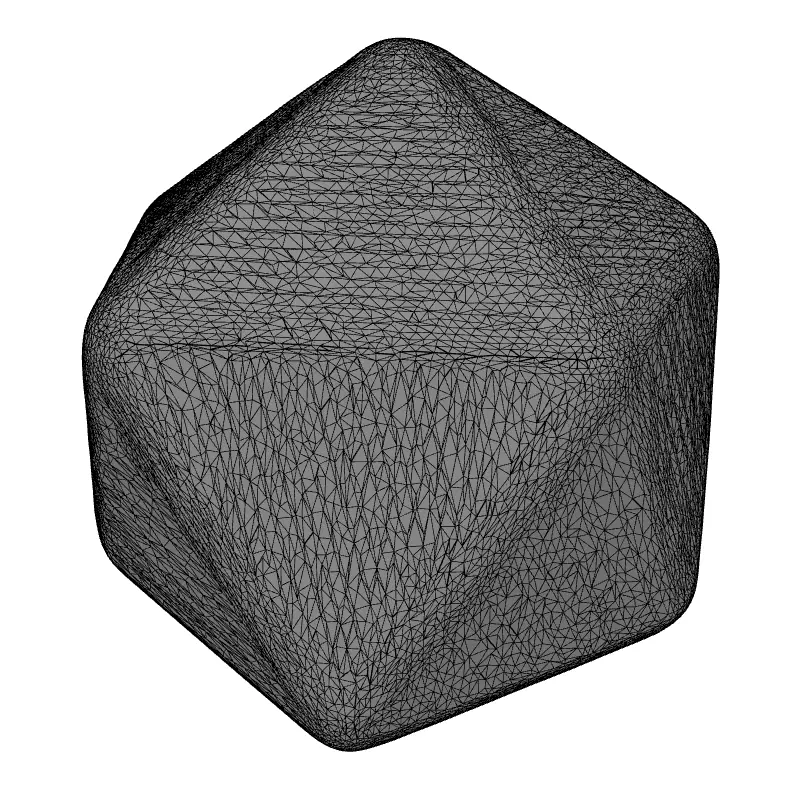 Metallic RPG D20 Die Low-poly 3D model_9