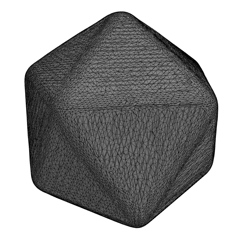 Metallic RPG D20 Die Low-poly 3D model_1