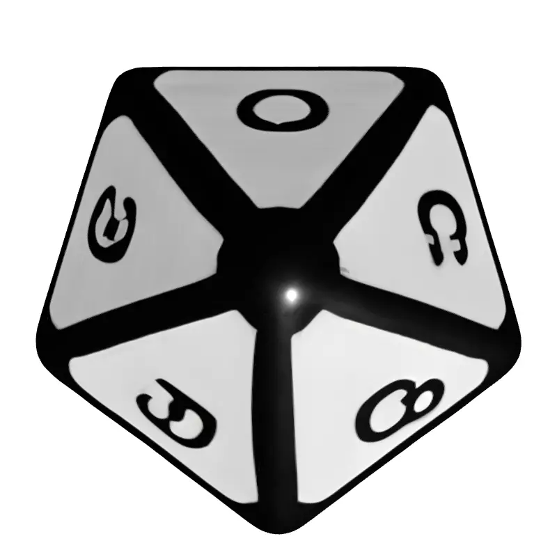 Metallic RPG D20 Die Low-poly 3D model_8
