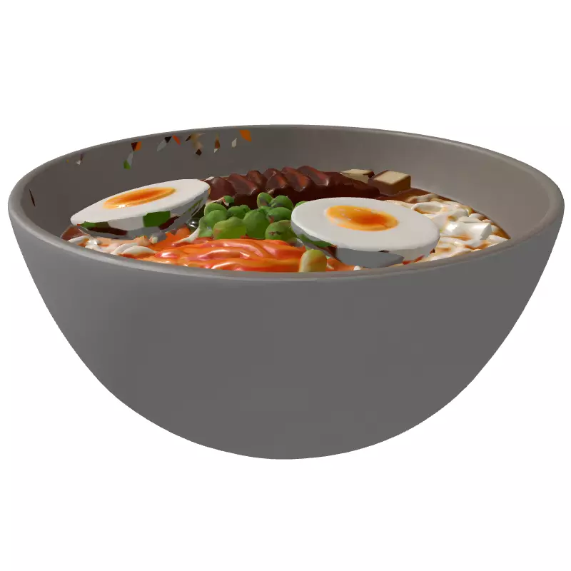 Realistic Ramen Bowl 3D Model Low-poly 3D model_5